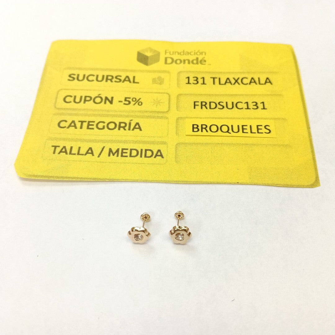 BROQUELES BROQUEL FIG FLOR C CIRCONIA 14K 0.2581 GR (NUEVO)
