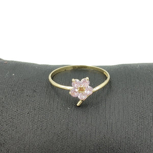 ANILLOS FLOR CON PIEDRA DE COLOR 14K TALLA 9 1 GR (NUEVO)