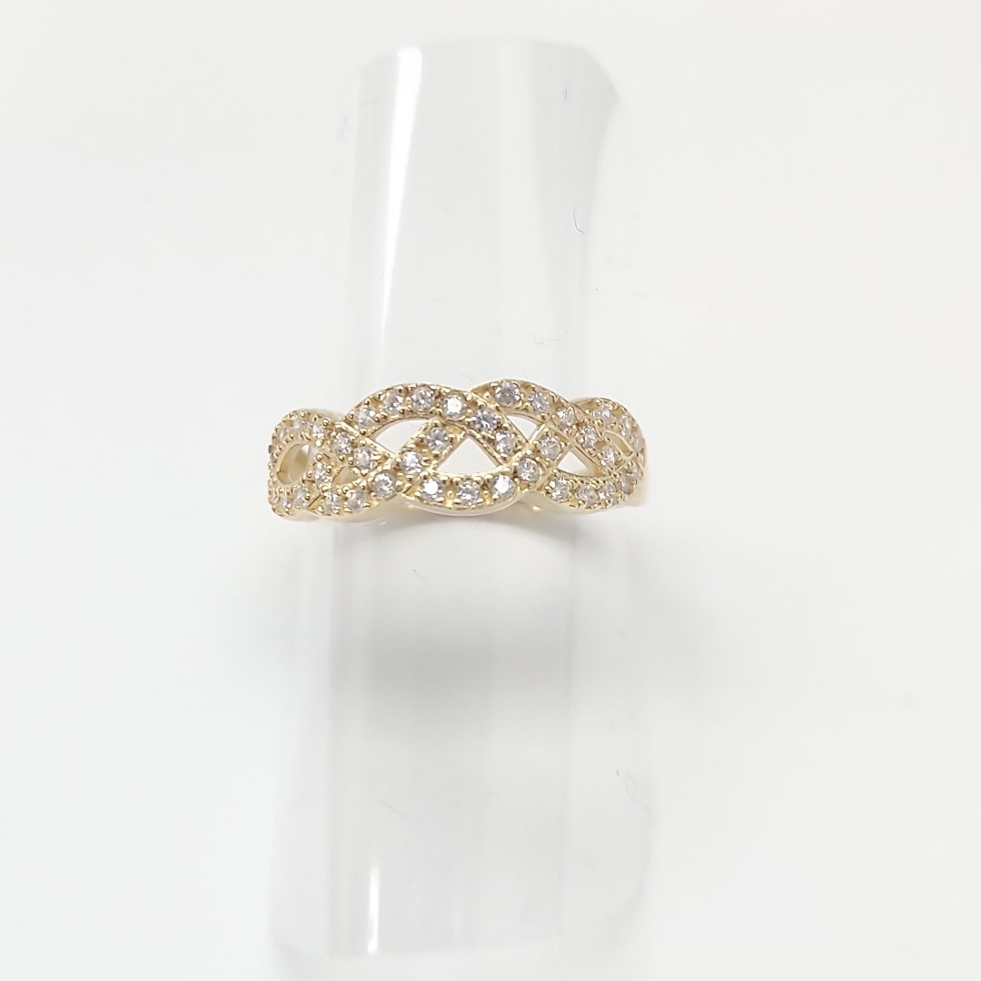 ANILLOS C CIRCONIAS 14K TALLA 8 2.5 GR (NUEVO)
