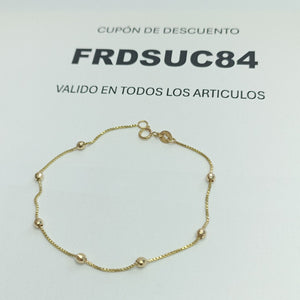 PULSERA ESPECIAL CON BOLITAS 14K 18 CM 1.4 GR (NUEVO)