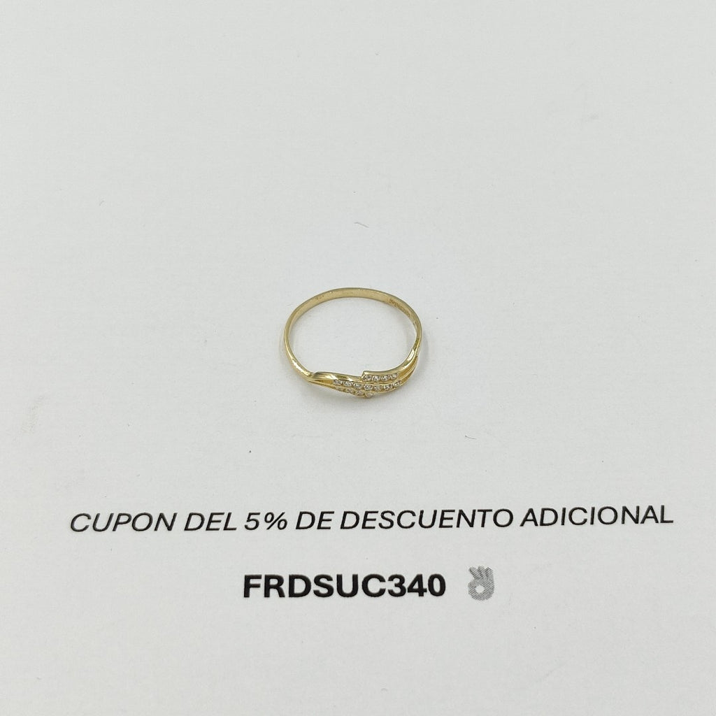 ANILLOS CON CIRCONIAS 14K TALLA 7 0.9 GR (NUEVO)