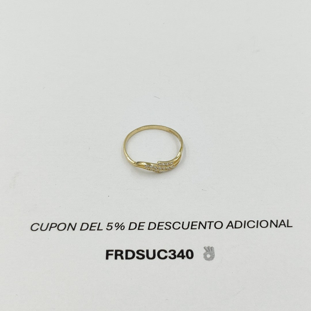 ANILLOS CON CIRCONIAS 14K TALLA 7 0.9 GR (NUEVO)