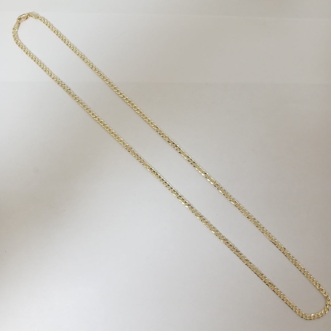 CADENAS TEJIDO BARBADA ORO 10K 55 CM 8.4 GR (NUEVO)
