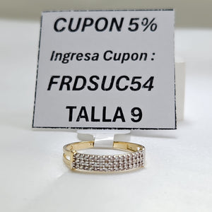 ANILLO ANILLITO C CIRCONIAS 14K 9 TALLA 1.5 GR (NUEVO)