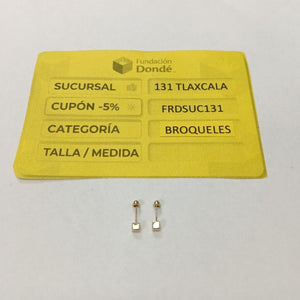 BROQUELES BROQUEL FIG CUBO 14K 0.203 GR (NUEVO)