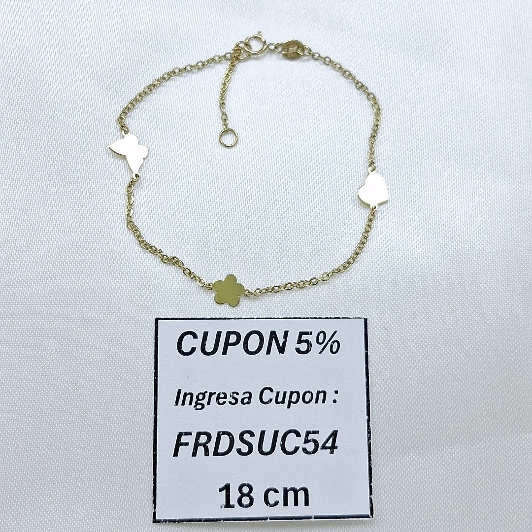 PULSERA ESPECIAL C FIGURAS 14K 18 CM 1.8 GR (NUEVO)