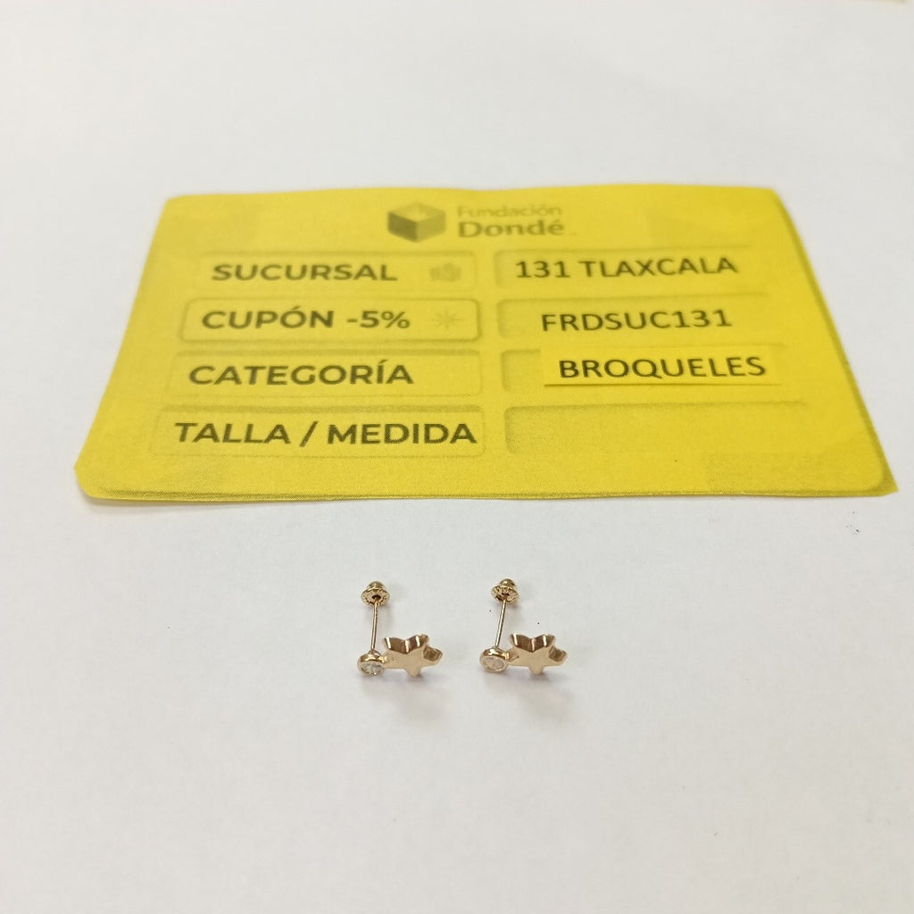 BROQUELES BROQUEL FIG ESTRELLA C CIRCONIA 14K 0.2603 GR (NUEVO)