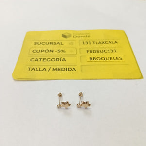 BROQUELES BROQUEL FIG ESTRELLA C CIRCONIA 14K 0.2603 GR (NUEVO)