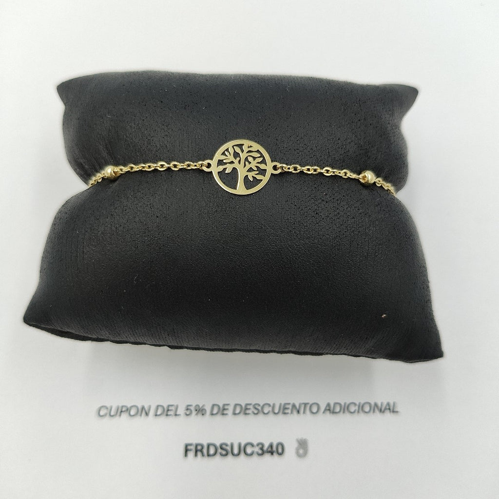 PULSERA TEJIDO ESPECIAL ARBOL 14K 18 CM 1.7 GR (NUEVO)