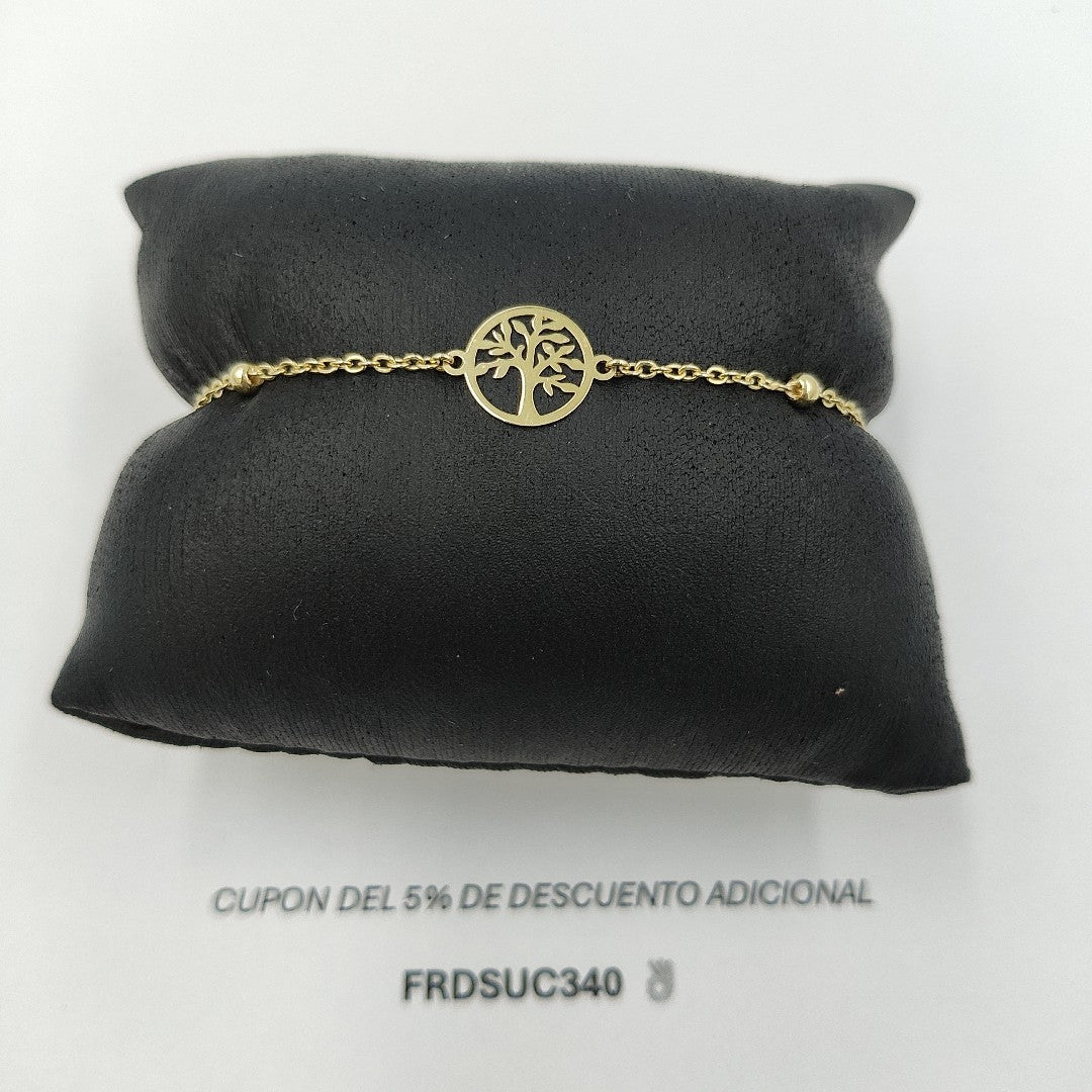 PULSERA TEJIDO ESPECIAL ARBOL 14K 18 CM 1.7 GR (NUEVO)