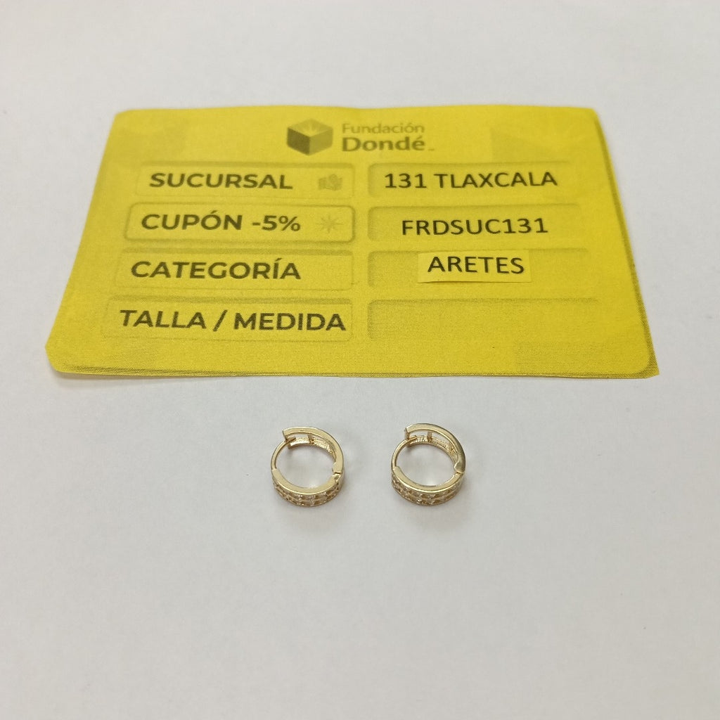 ARETES HUGGIES C CIRCONIAS 14K 1.7 GR (NUEVO)