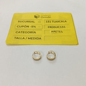 ARETES HUGGIES C CIRCONIAS 14K 1.7 GR (NUEVO)