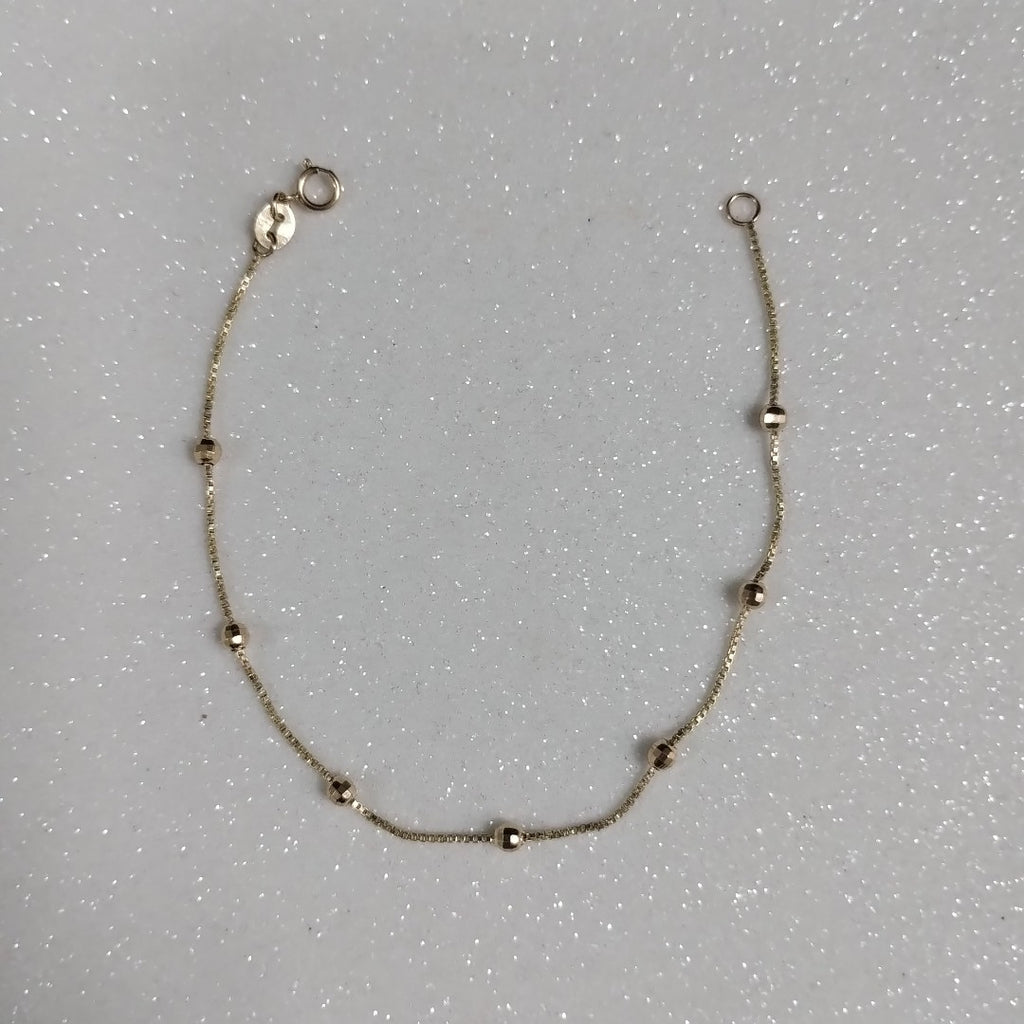 PULSERA ESPECIAL CON BOLITAS 14K 18 CM 1.4 GR (NUEVO)