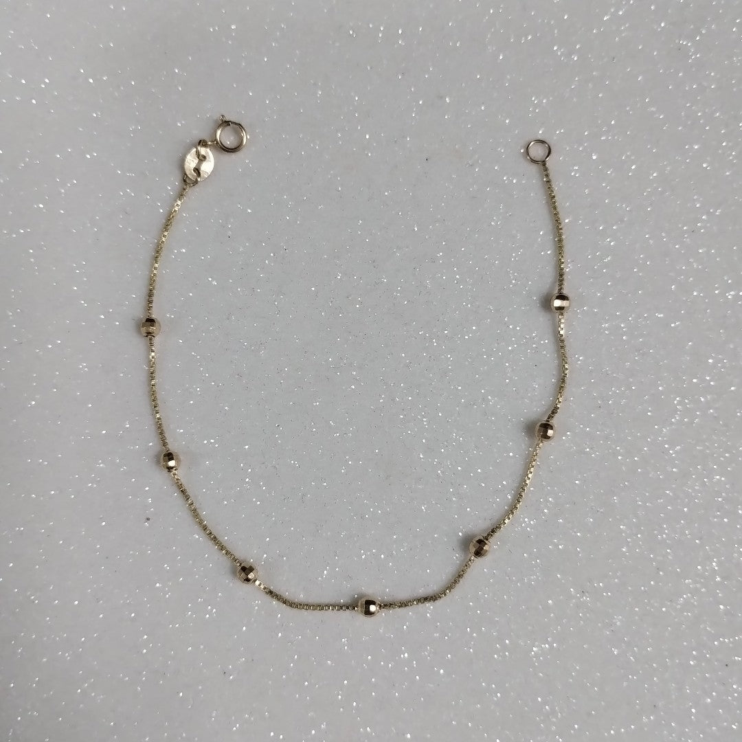 PULSERA ESPECIAL CON BOLITAS 14K 18 CM 1.4 GR (NUEVO)