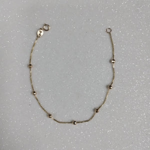 PULSERA ESPECIAL CON BOLITAS 14K 18 CM 1.4 GR (NUEVO)