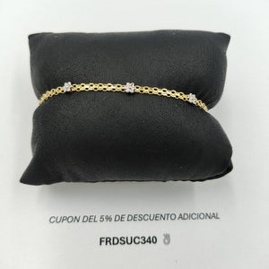 PULSERA ESPECIAL C FLORES 14K 18 CM 3 GR (NUEVO)