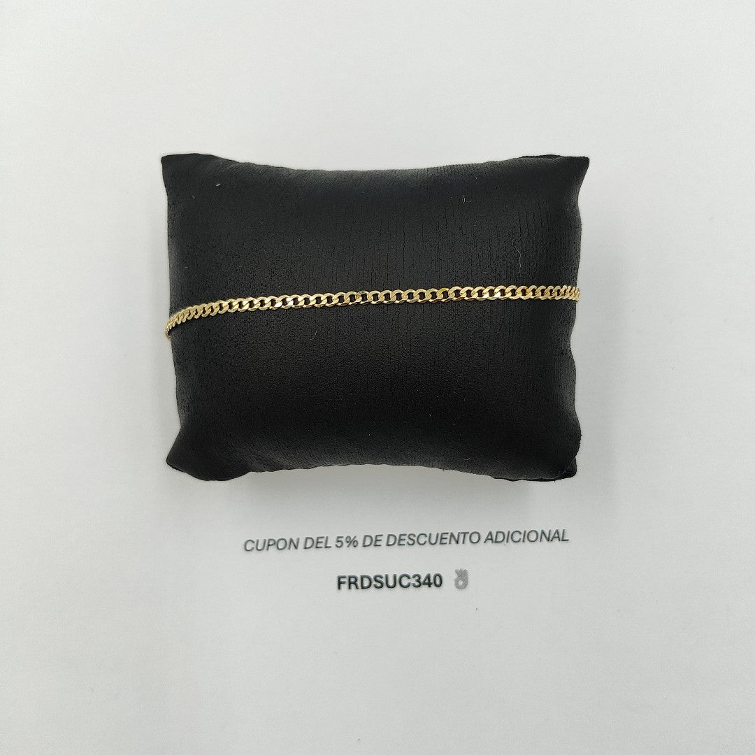 PULSERA TEJIDO BARBADA 14K 18 CM 2.1 GR (NUEVO)
