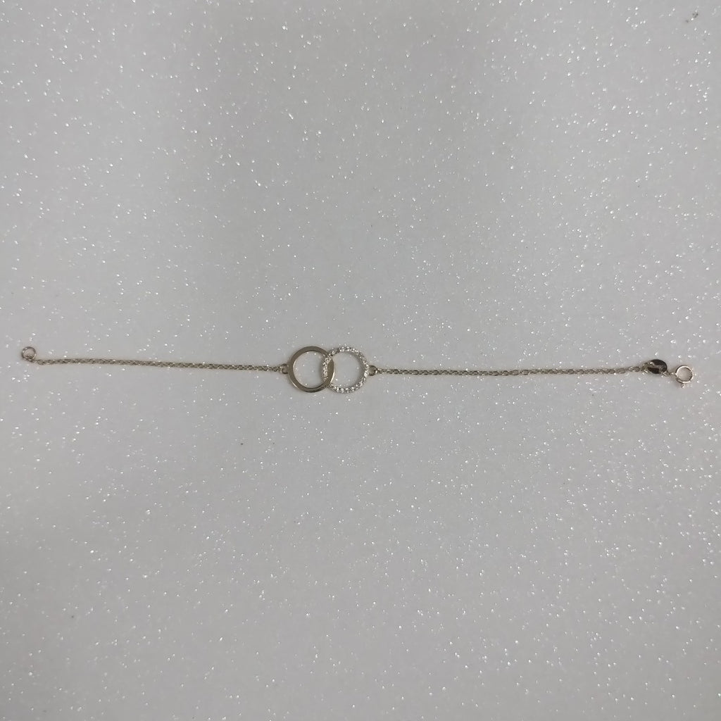 PULSERA TEJIDO ESPECIAL FIG AROS UNIDOS C CIRCS 14K 18 CM 2.1 GR (NUEVO)