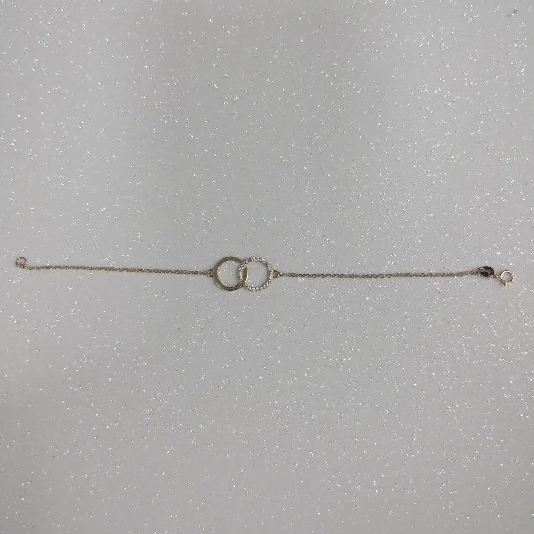 PULSERA TEJIDO ESPECIAL FIG AROS UNIDOS C CIRCS 14K 18 CM 2.1 GR (NUEVO)
