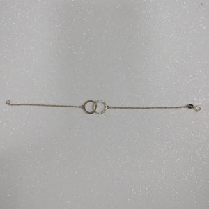 PULSERA TEJIDO ESPECIAL FIG AROS UNIDOS C CIRCS 14K 18 CM 2.1 GR (NUEVO)