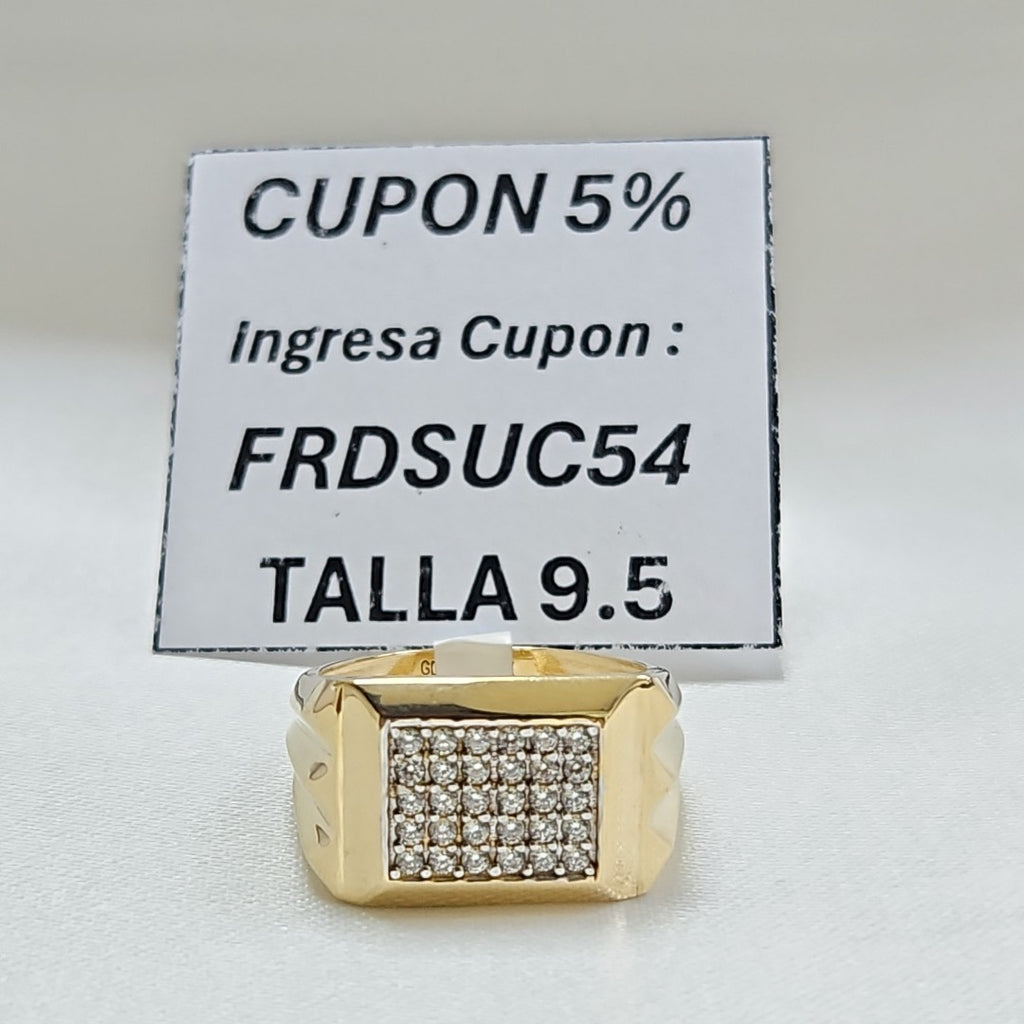ANILLO C CIRCONIAS 14K 9.5 TALLA 5.4 GR (NUEVO)