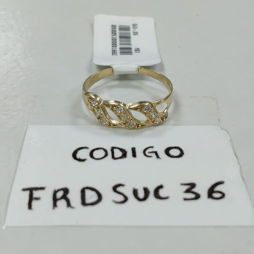 ANILLOS CON CIRCONIAS 14K TALLA 8 1.4 GR (NUEVO)
