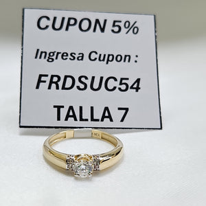ANILLO ANILLITO C CIRCONIAS 14K 7 TALLA 2.3 GR (NUEVO)