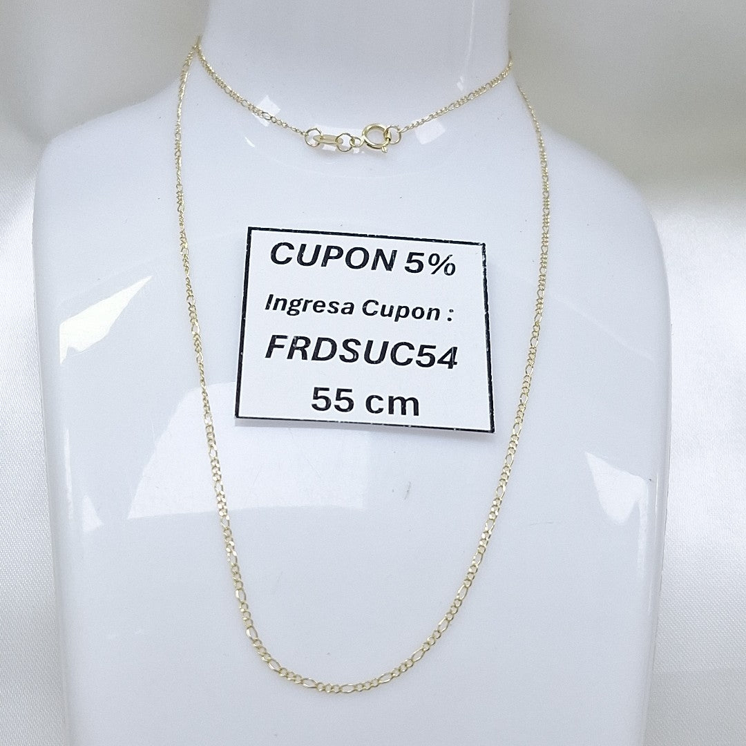 CADENAS TEJIDO 3X1 ORO 10K 55 CM 1.4 GR (NUEVO)