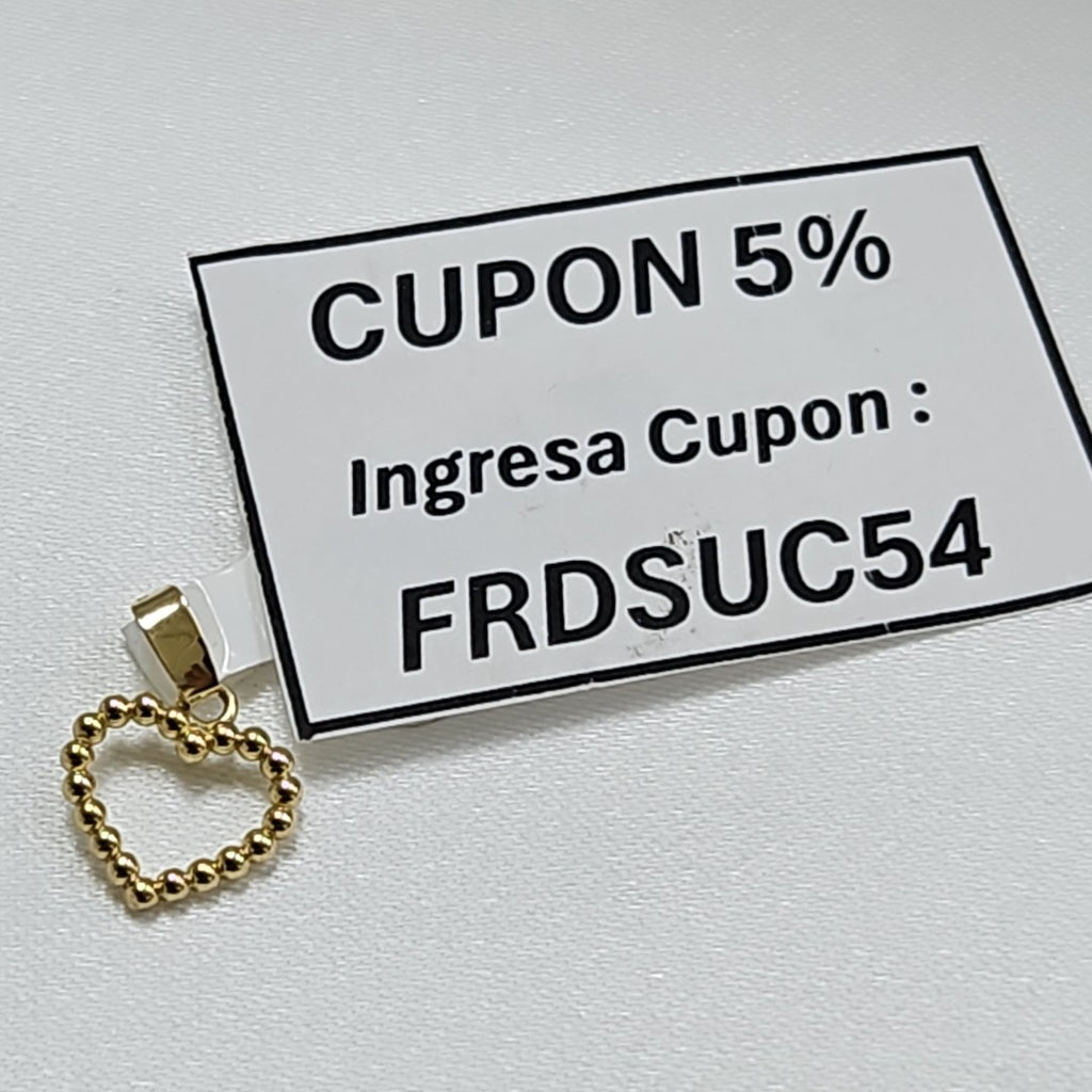 DIJE CORAZON CON CIRCONIAS 10K 0.6 GR (NUEVO)