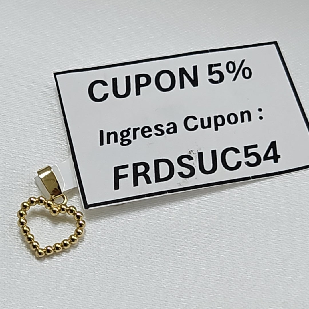 DIJE CORAZON CON CIRCONIAS 10K 0.6 GR (NUEVO)