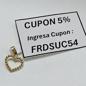 DIJE CORAZON CON CIRCONIAS 10K 0.6 GR (NUEVO)