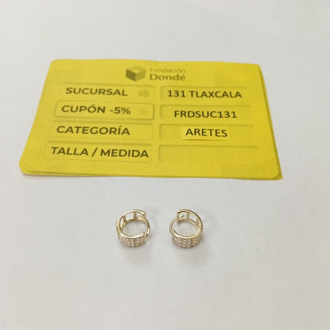 ARETES HUGGIES C CIRCONIA 14K 2.1 GR (NUEVO)