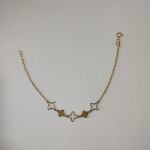 PULSERA TEJIDO ESP CON TREBOL 14K 18 CM 1.6 GR (NUEVO)
