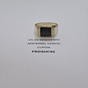 ANILLOS CON ONIX Y CIRCONIAS 10K TALLA 11 3.9 GR (NUEVO)