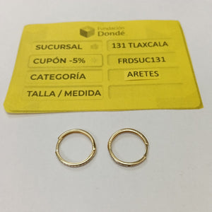 ARETES ARRACADAS C CIRCONIAS 14K 2.1 GR (NUEVO)