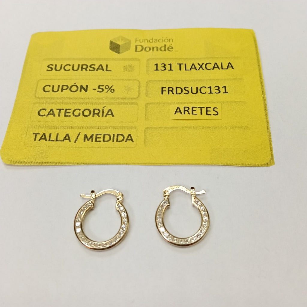 ARETES ARRACADAS CON CIRCONIAS 14K 2.3 GR (NUEVO)