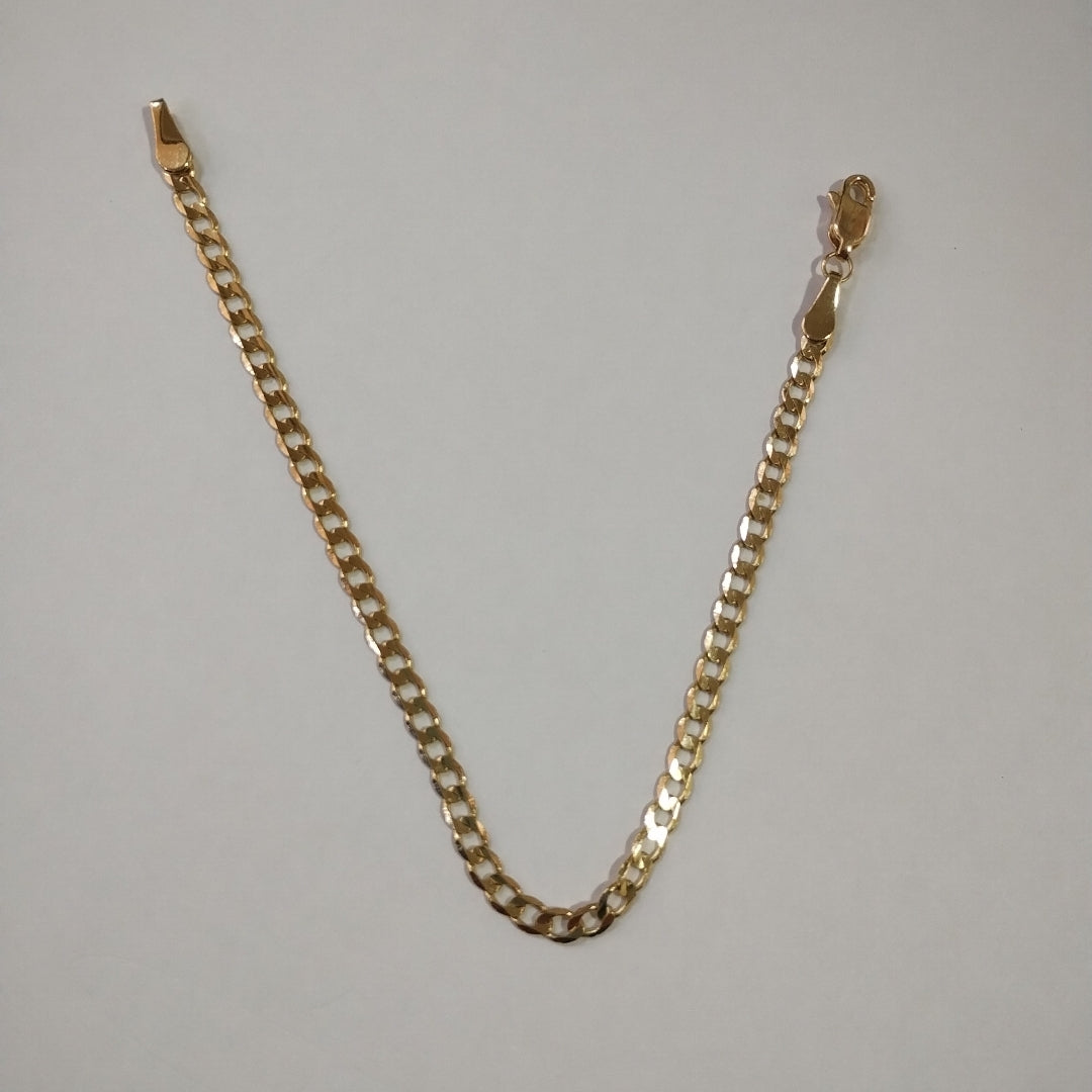 PULSERA TEJIDO BARBADA 14K 18 CM 3.2 GR (NUEVO)