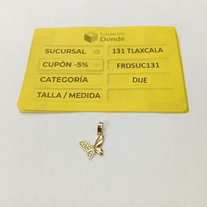 DIJE MARIPOSA CON CIRCONIAS 10K 1 GR (NUEVO)