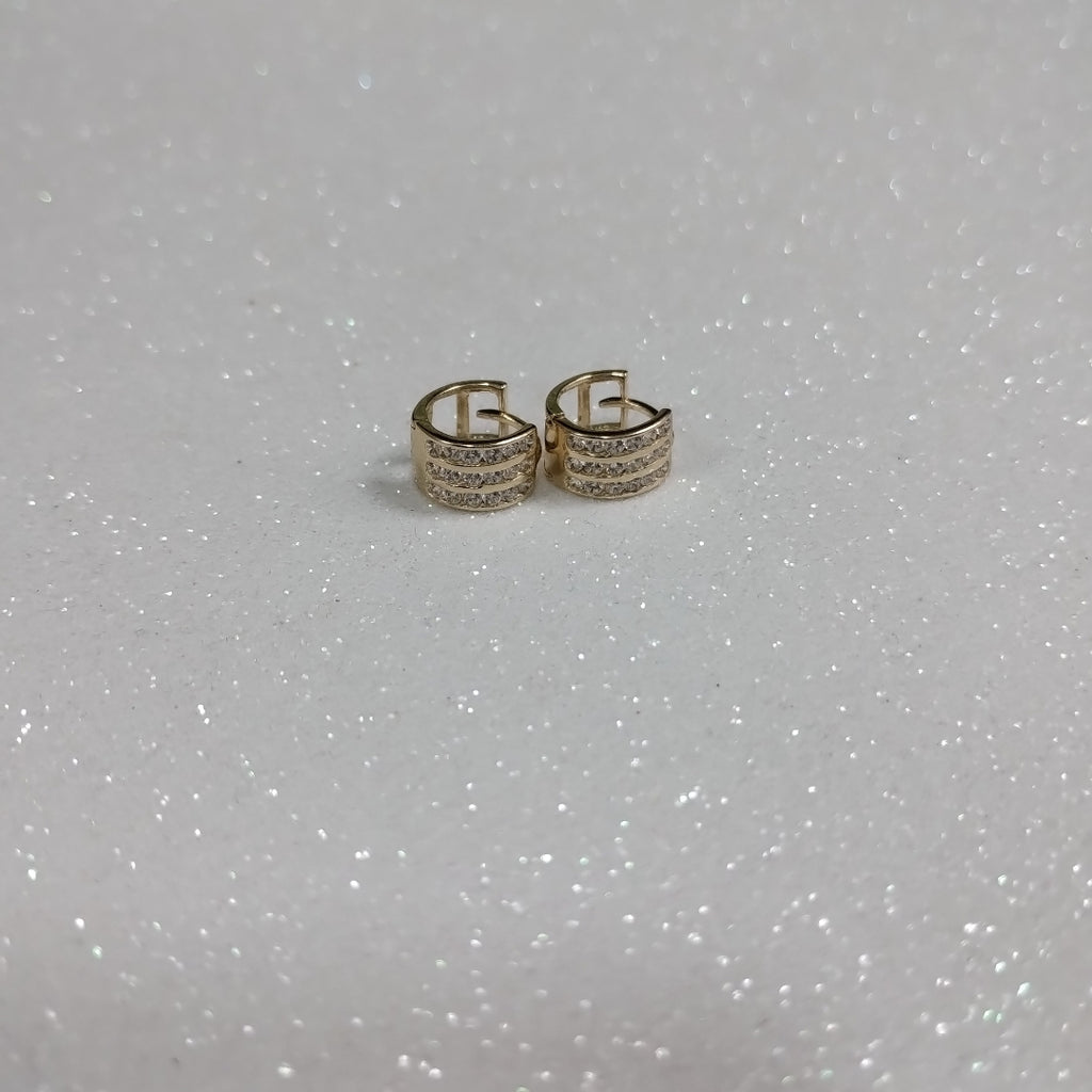 ARETES HUGGIES C CIRCONIA 14K 2.1 GR (NUEVO)