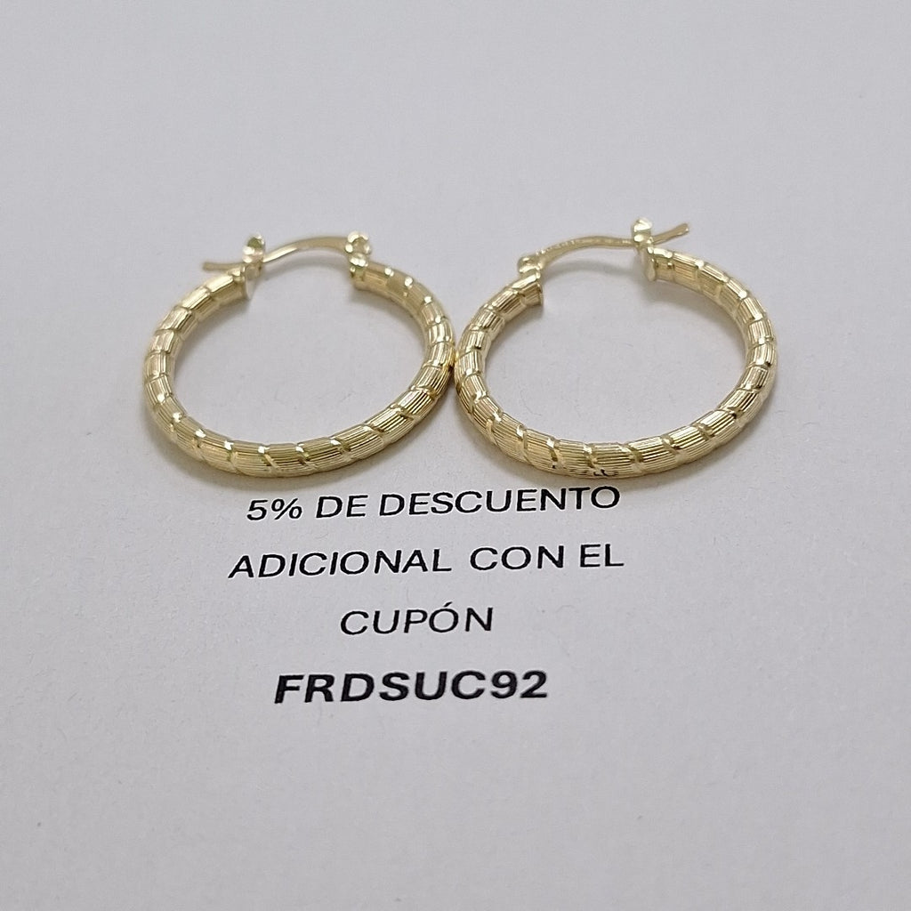 ARETES ARRACADAS LABRADAS 14K 3.2 GR (NUEVO)