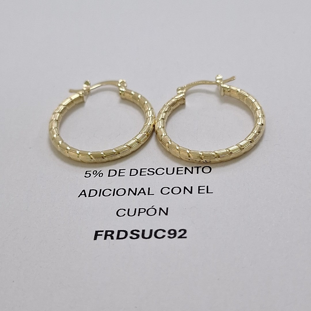 ARETES ARRACADAS LABRADAS 14K 3.2 GR (NUEVO)