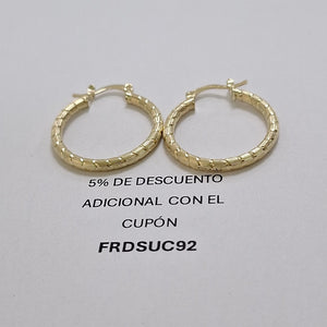 ARETES ARRACADAS LABRADAS 14K 3.2 GR (NUEVO)