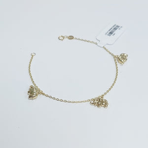 PULSERA ESPECIAL CON DIJES ELEFANTES 10K 18 CM 2.1 GR (NUEVO)