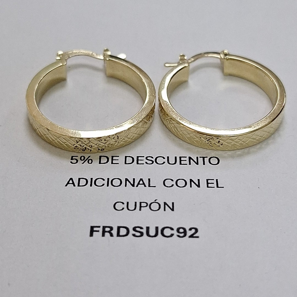 ARETES TEJIDO ARRACADAS FACETADAS 14K 2.9 GR (NUEVO)