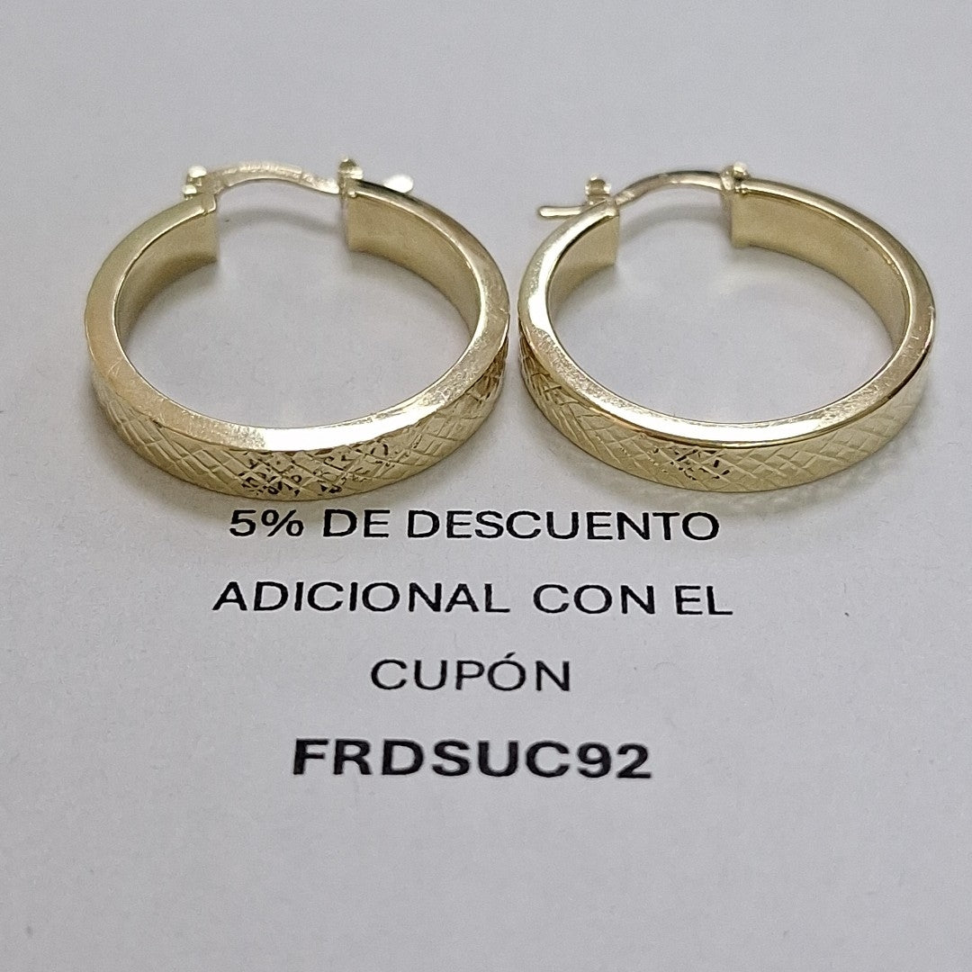 ARETES TEJIDO ARRACADAS FACETADAS 14K 2.9 GR (NUEVO)