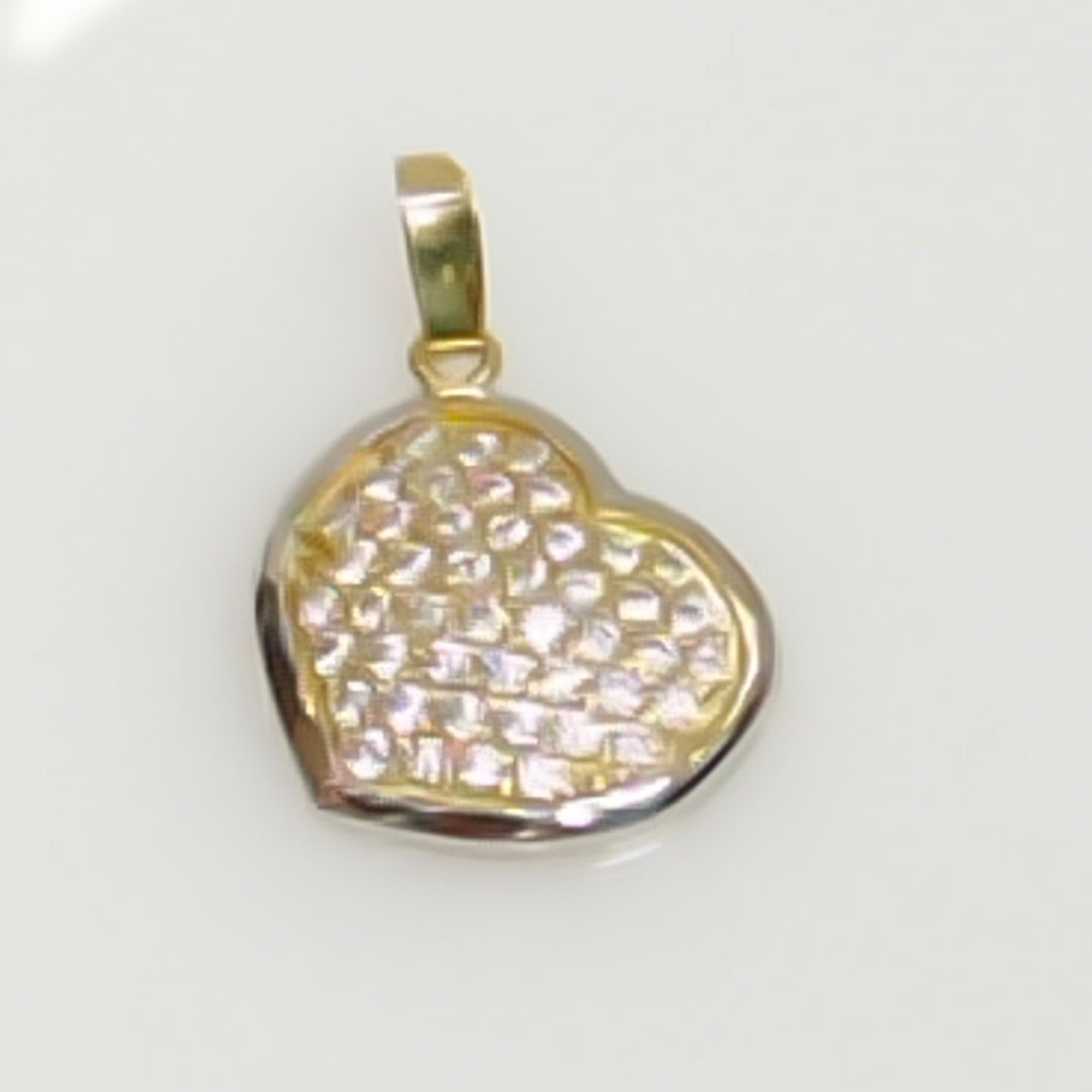 DIJE CORAZON CON CIRCONIAS 14K 1.8 GR (NUEVO)