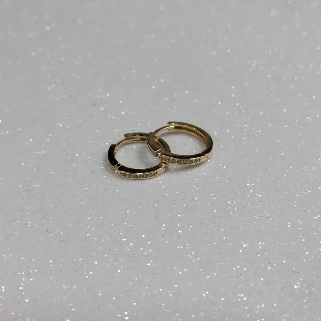 ARETES ARRACADAS C CIRCONIAS 14K 2.4 GR (NUEVO)