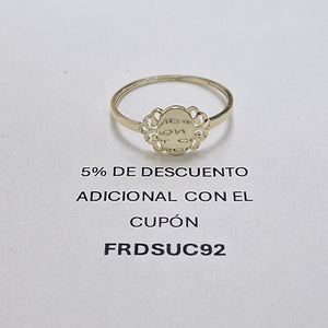 ANILLOS ANILLITO 10K TALLA 9 1 GR (NUEVO)