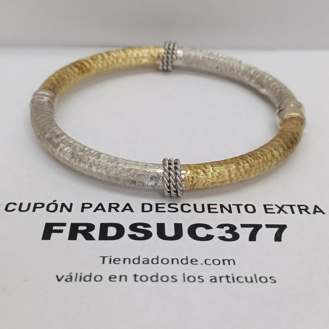PULSERA RIGIDA ORO COMBINADO 14 K 12.2 GRMS (SEMINUEVO)