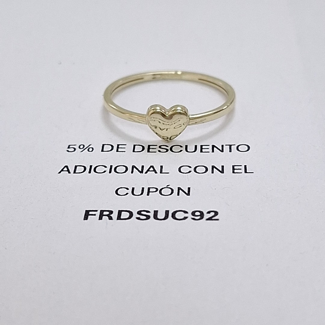 ANILLOS ANILLITO FIG CORAZON 10K TALLA 8 1.1 GR (NUEVO)